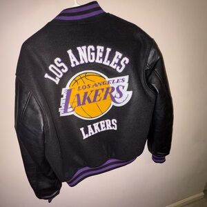 NBA Los Angeles Lakers Black Quilted Leather Varsity